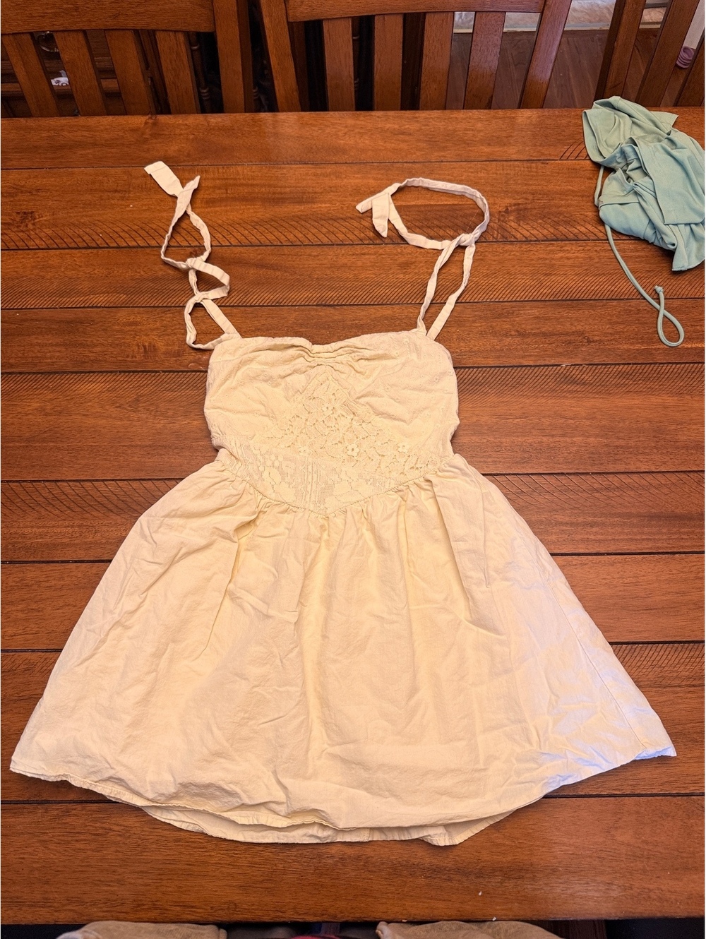 Aeropostale White Cotton Sundress with Tie Straps XS
